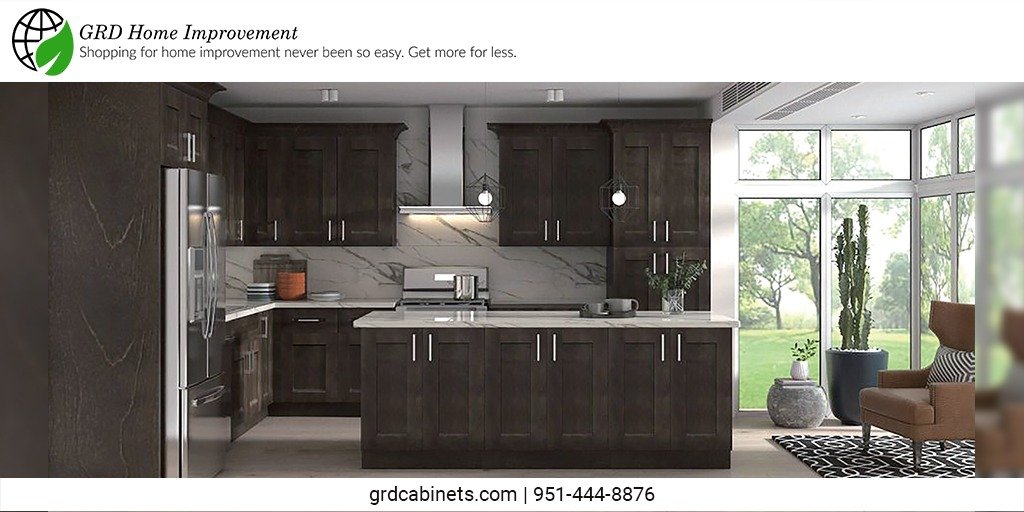 Complement Dark Cabinets with Colorful Countertops