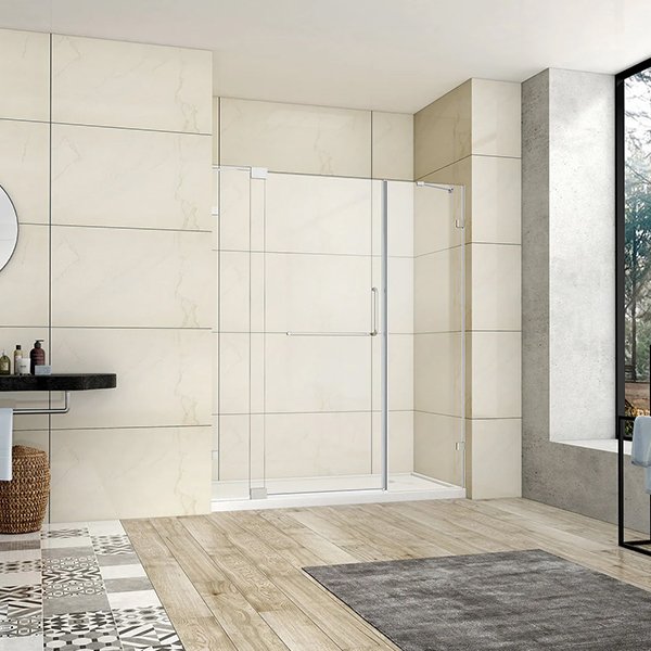 Milano Hinged Frameless Shower Door 66"W x 72"H